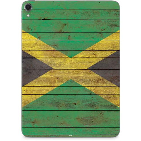 Jamaican Flag Dark Wood Apple iPad Pro Skin